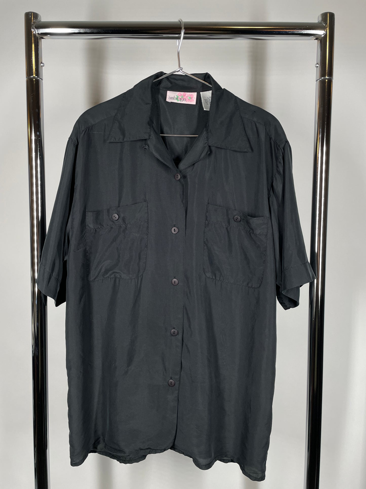 The Perfect Black Short Sleeve Silk