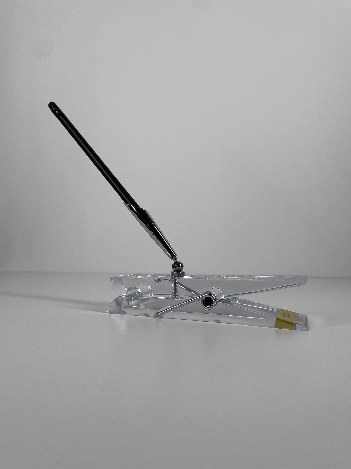 Lucite Clip, Clothespin Pen and Paper Holder