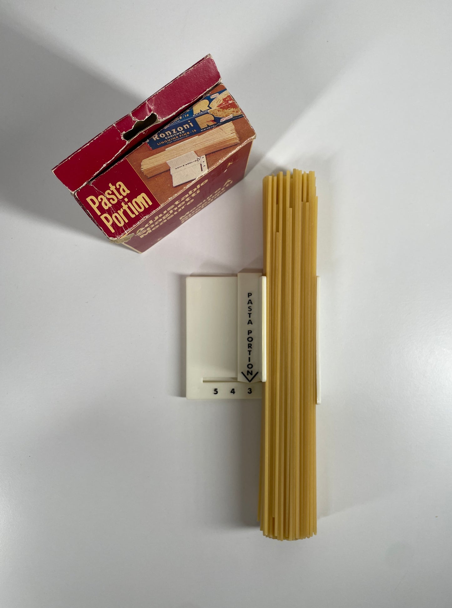 Vintage “Pasta Portion” Adjustable Spaghetti Measure — with Box (Canada, 1970s–80s)