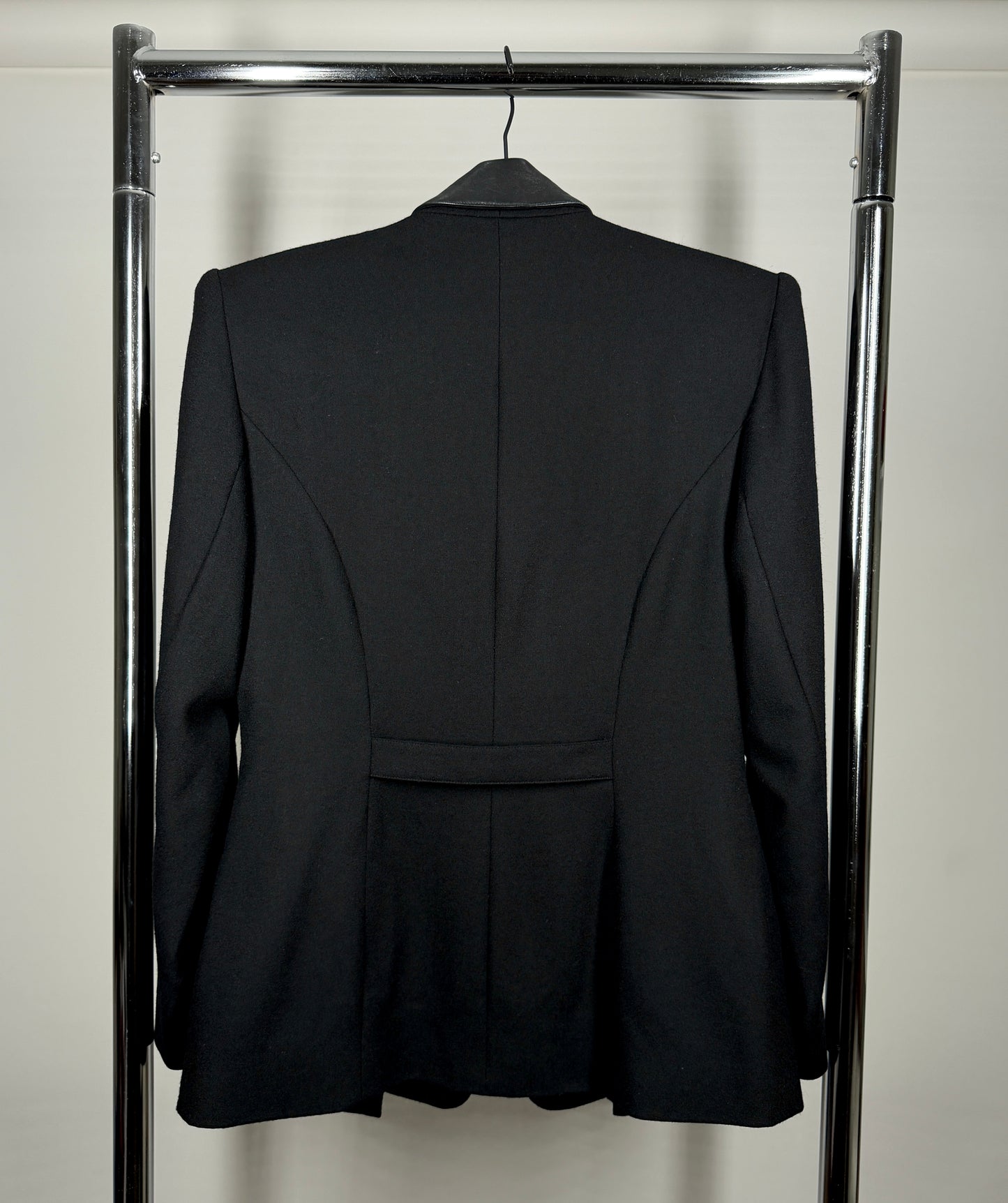 Leather-Collar Blazer
