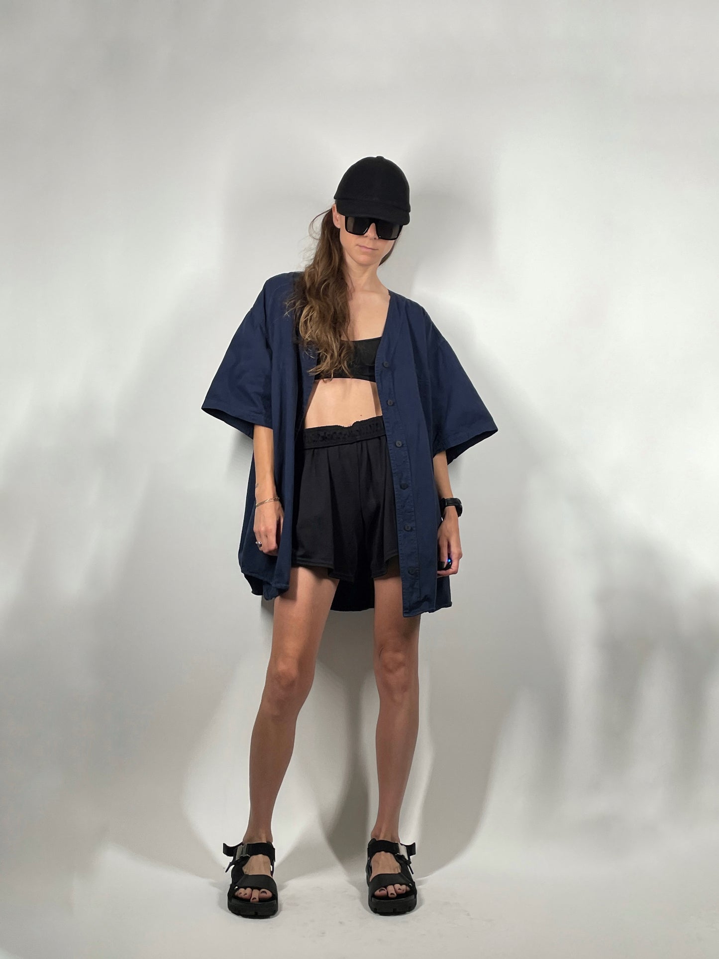 Blue Cotton Baseball Jersey