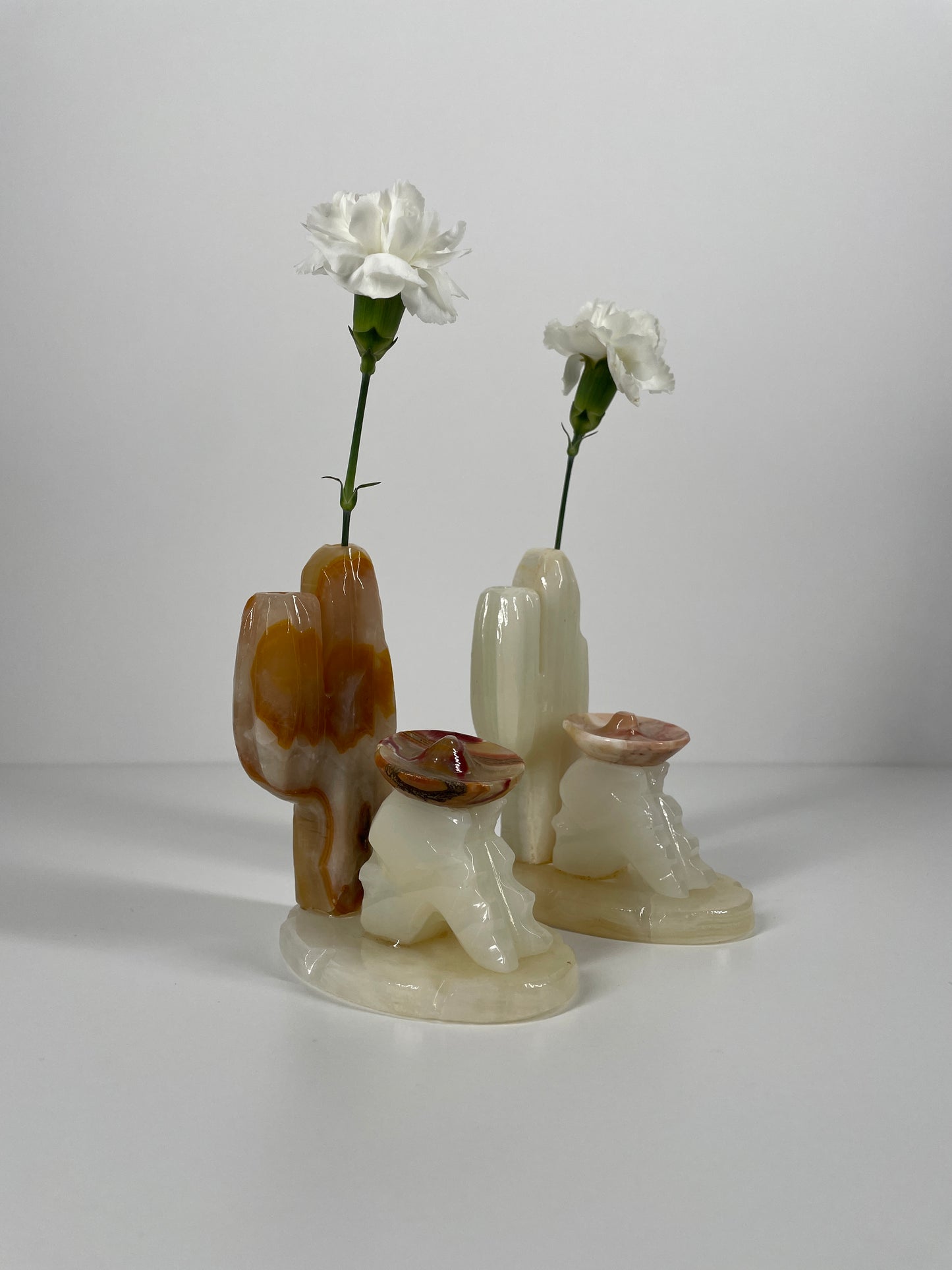 Vintage Onyx Mexican siesta bookends / incense burners