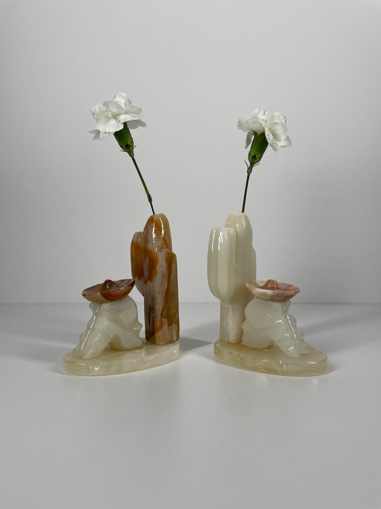Vintage Onyx Mexican siesta bookends / incense burners