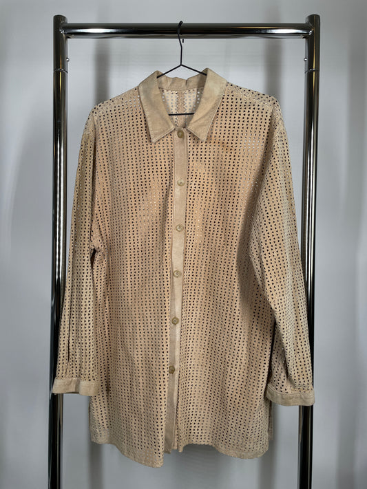 Vintage Suede Leather Punching Shirt