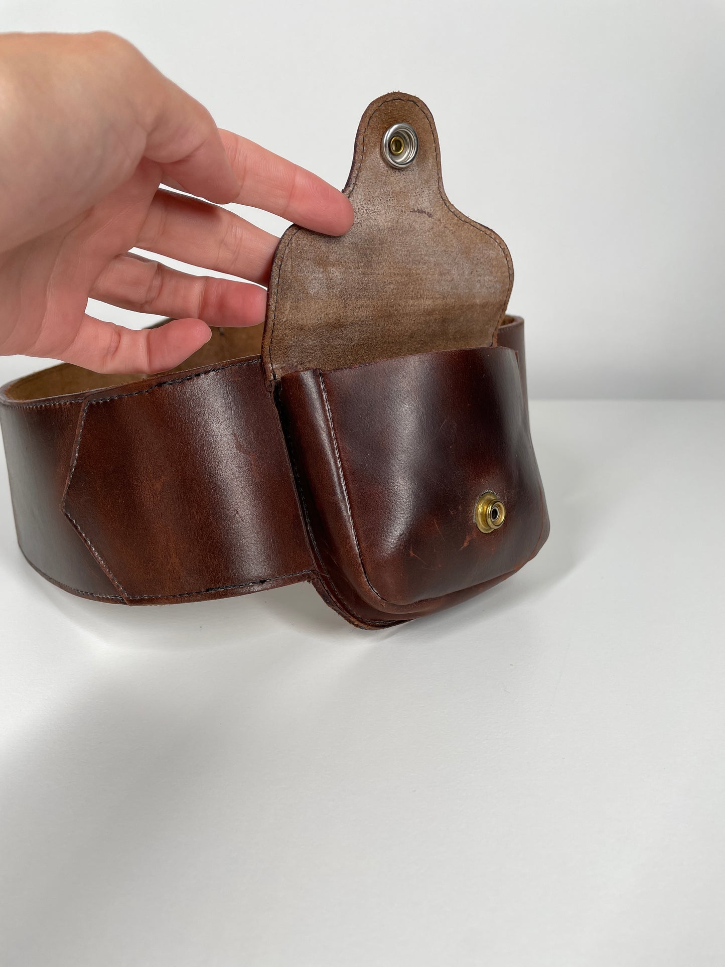Brown Leather Pocket Belt