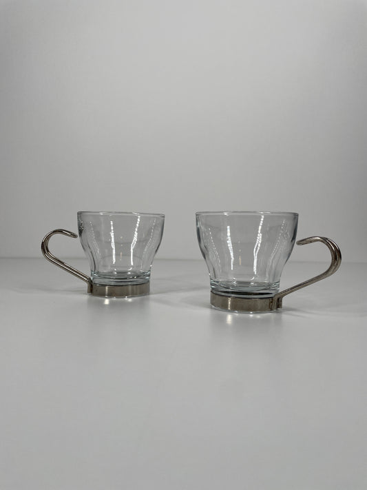 1970’s Vitrosax Italian Glass Espresso Mugs