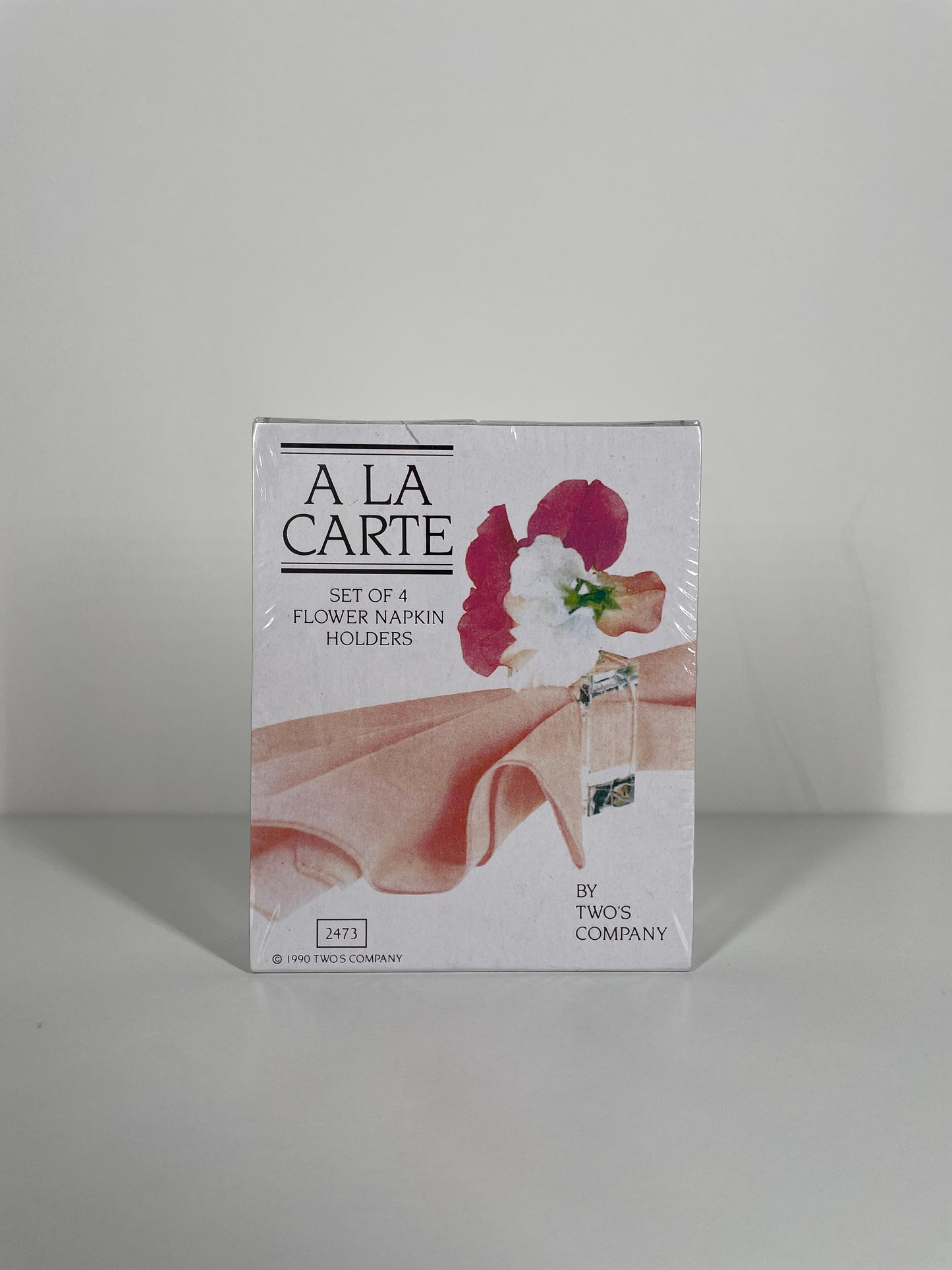 Vintage Acrylic Set of 4 Flower Napkin Holders