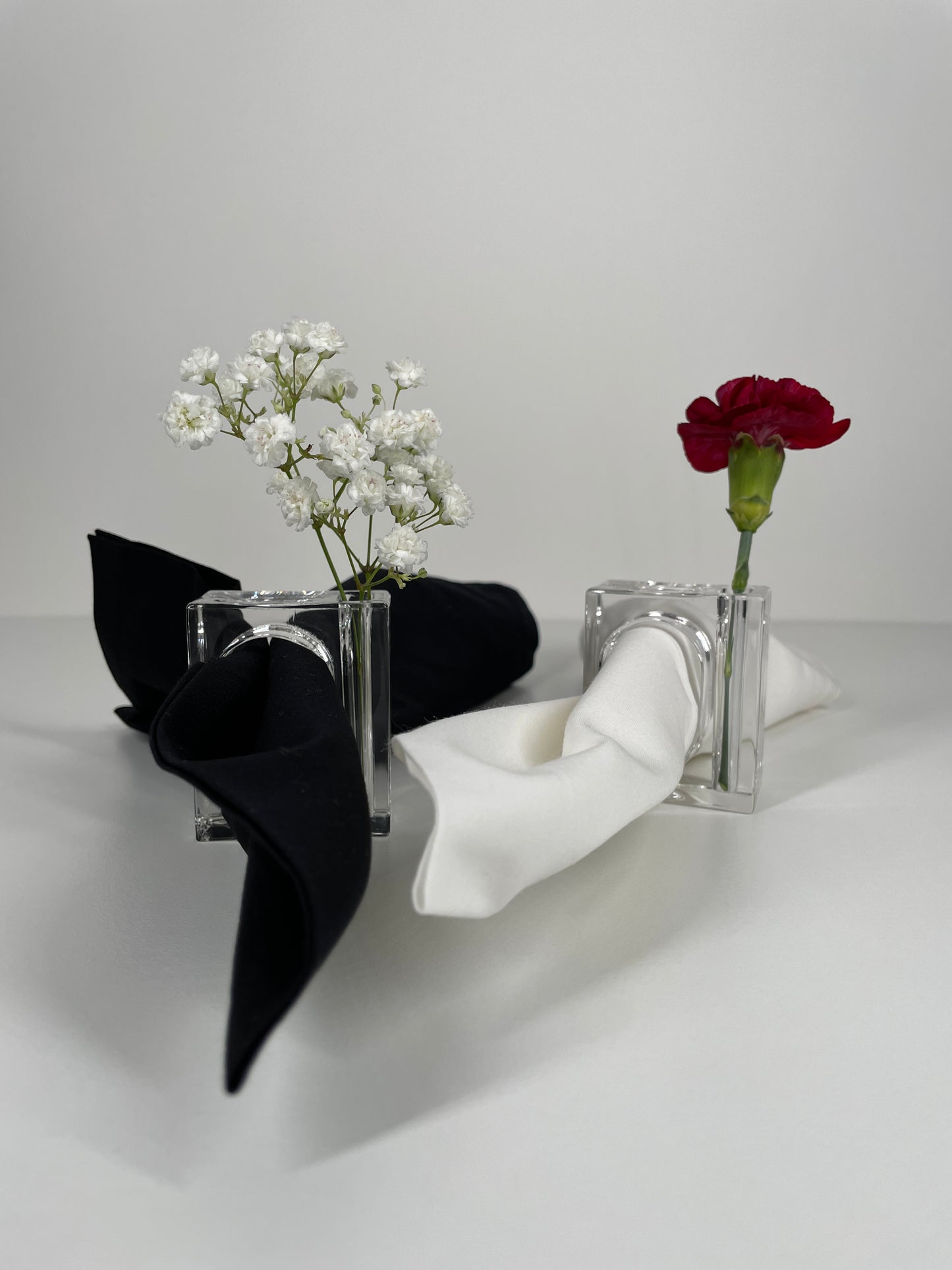 Vintage Acrylic Set of 4 Flower Napkin Holders