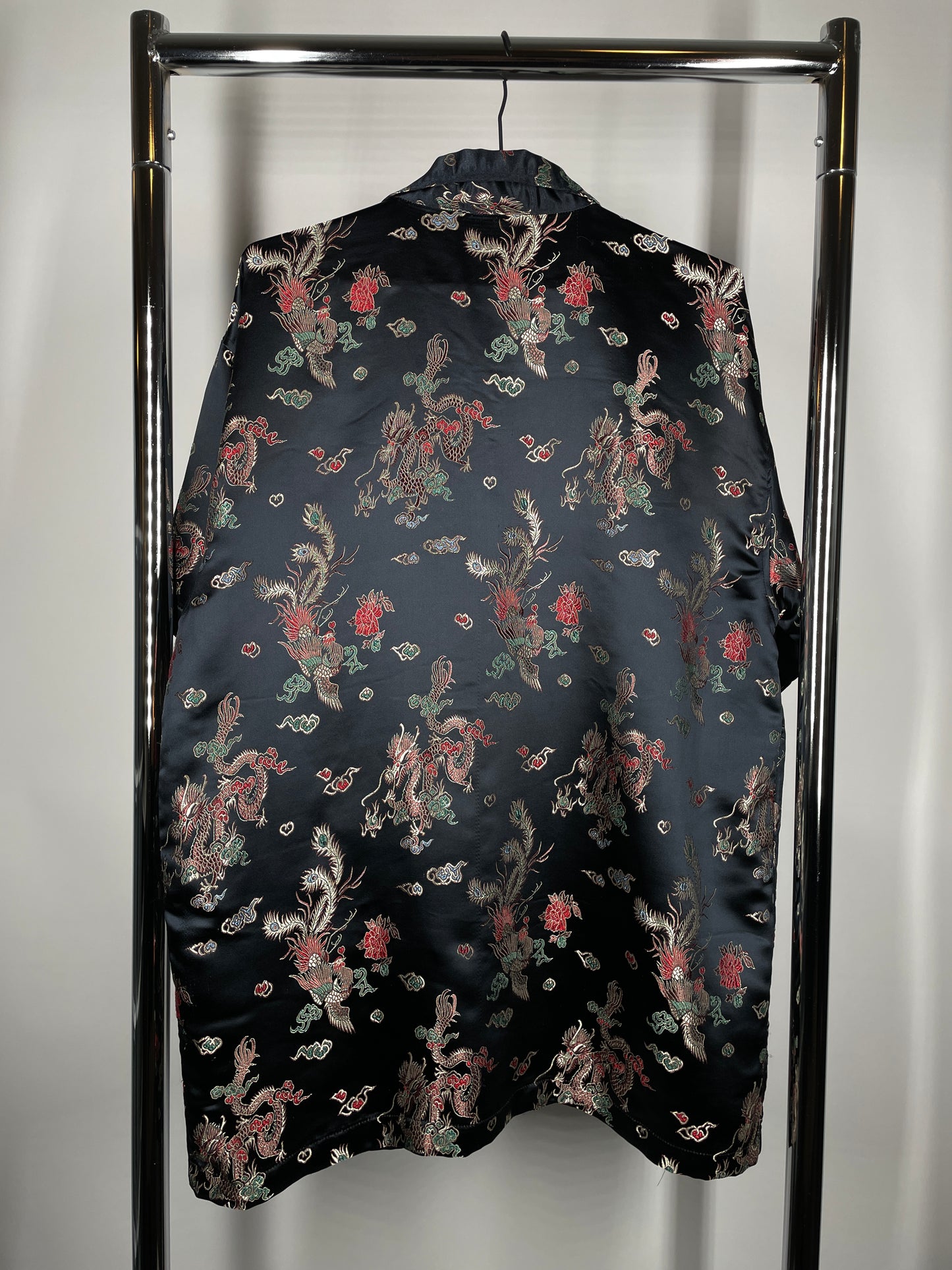 Y2K Black Dragon Button Down