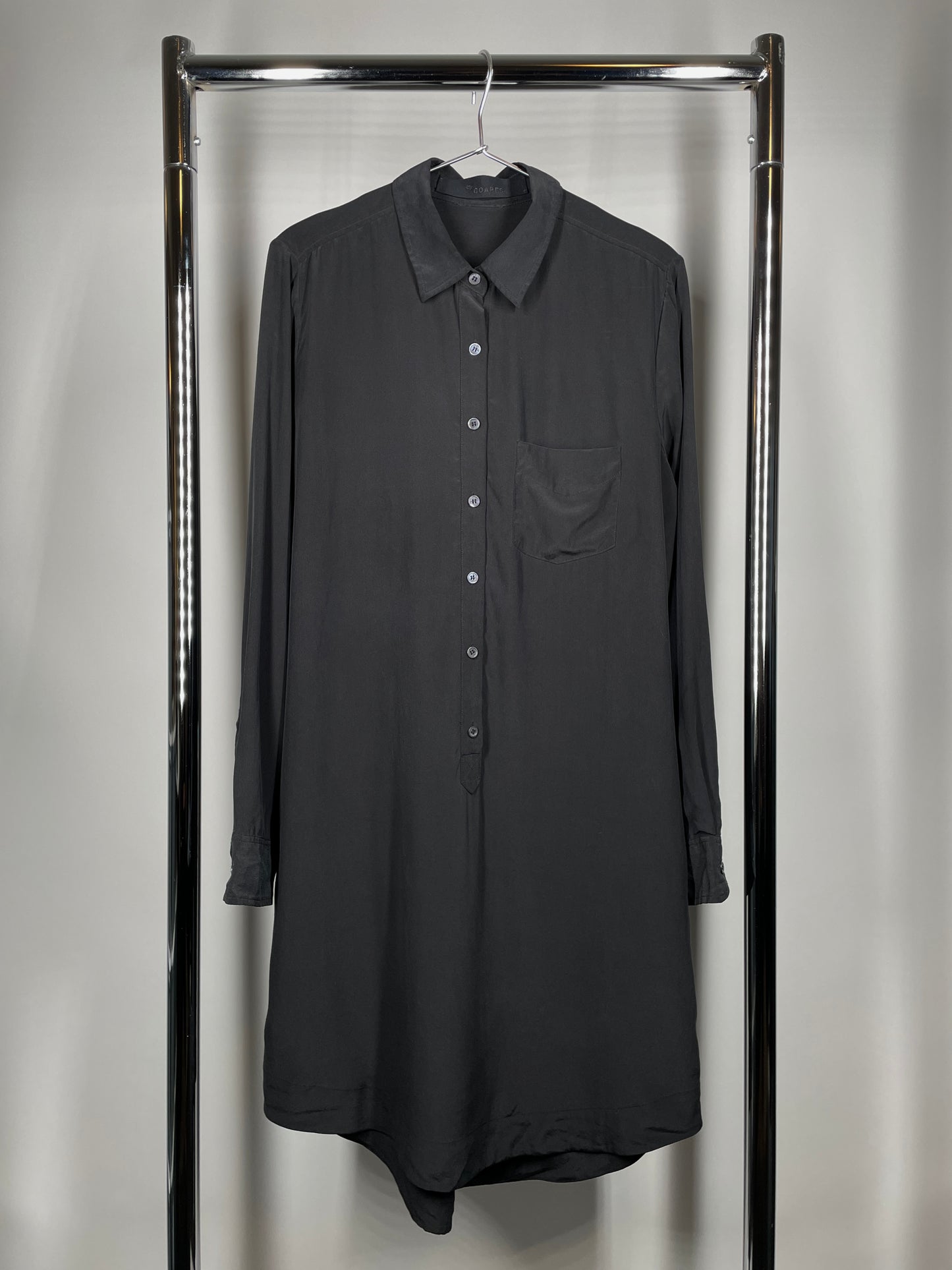 Silk Black Long Shirt/Dress