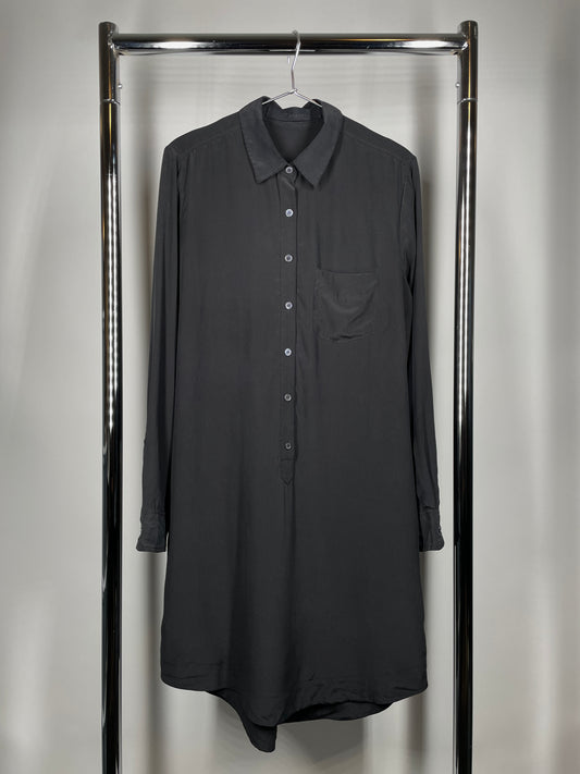 Silk Black Long Shirt/Dress