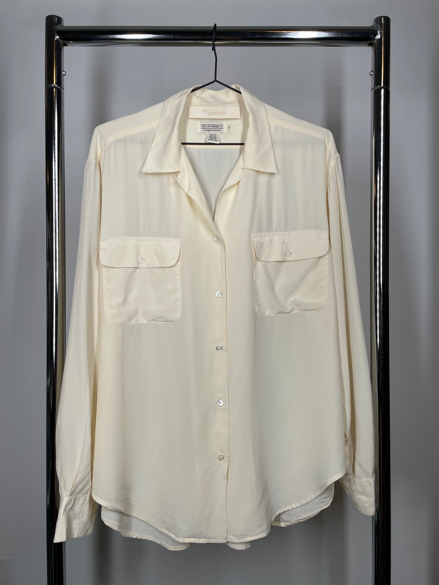 Cream Silk Button-Up