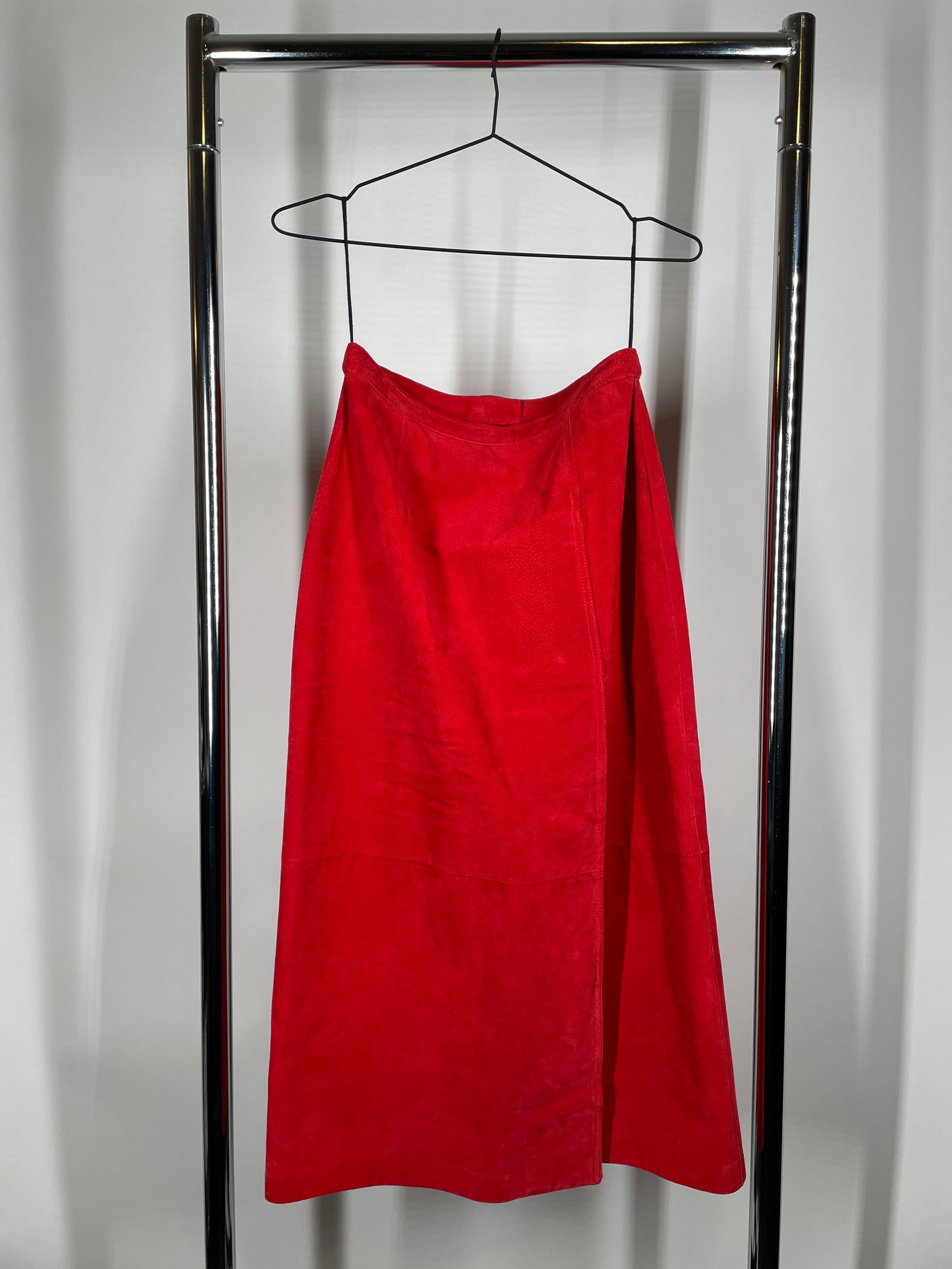 Red Suede Pencil Skirt