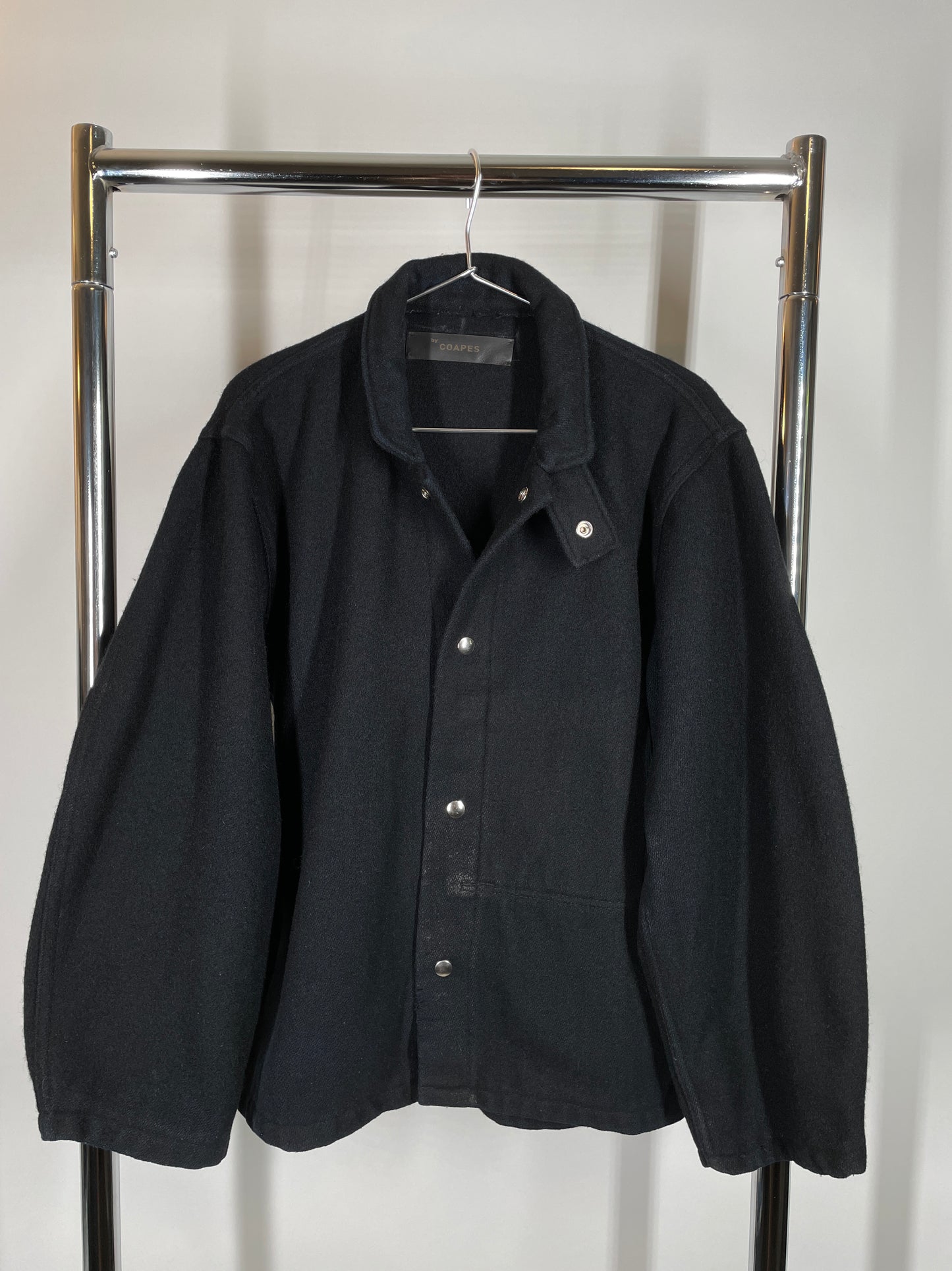 Navy Wool Crop Jacket