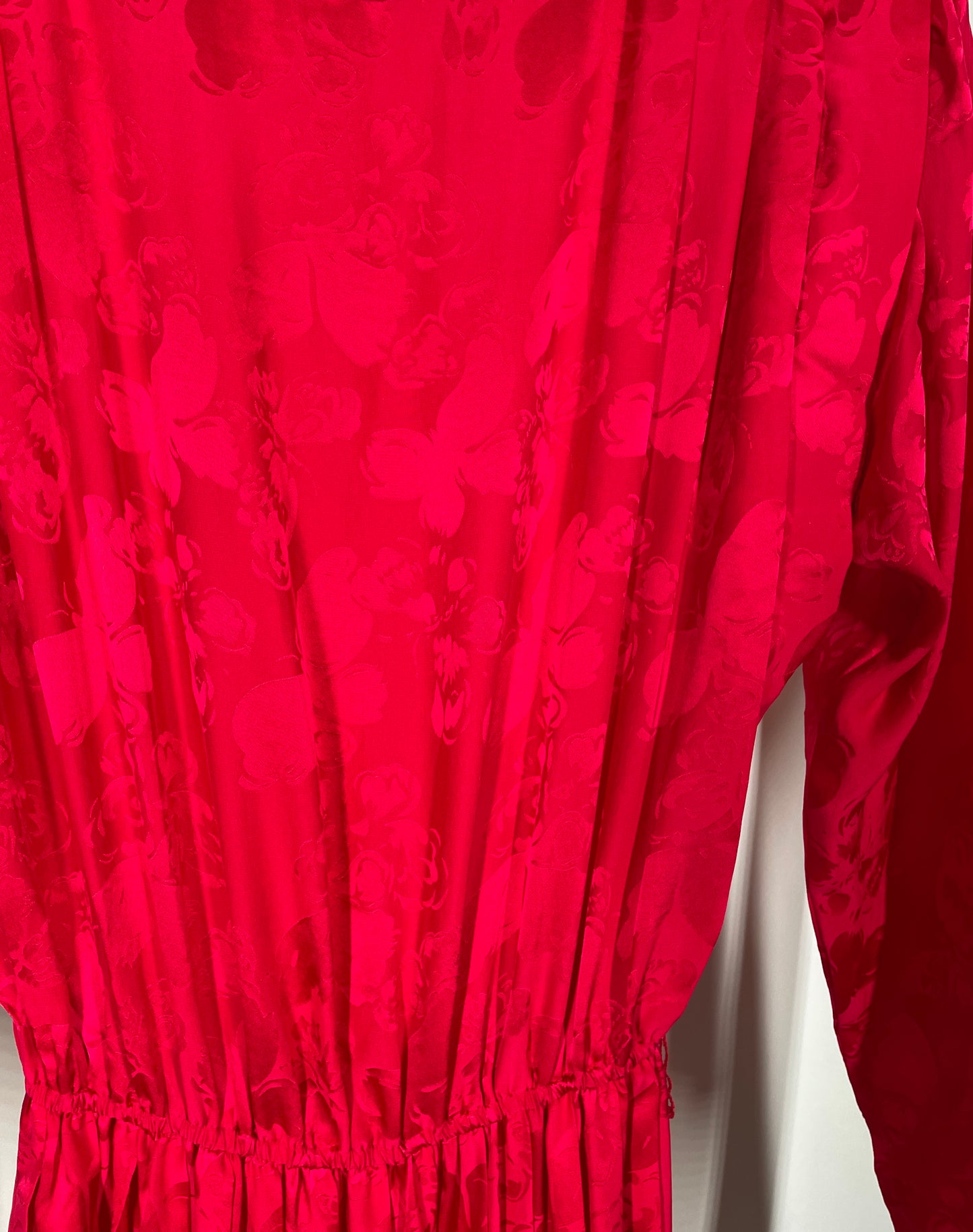 Red Patterned Silk Dress