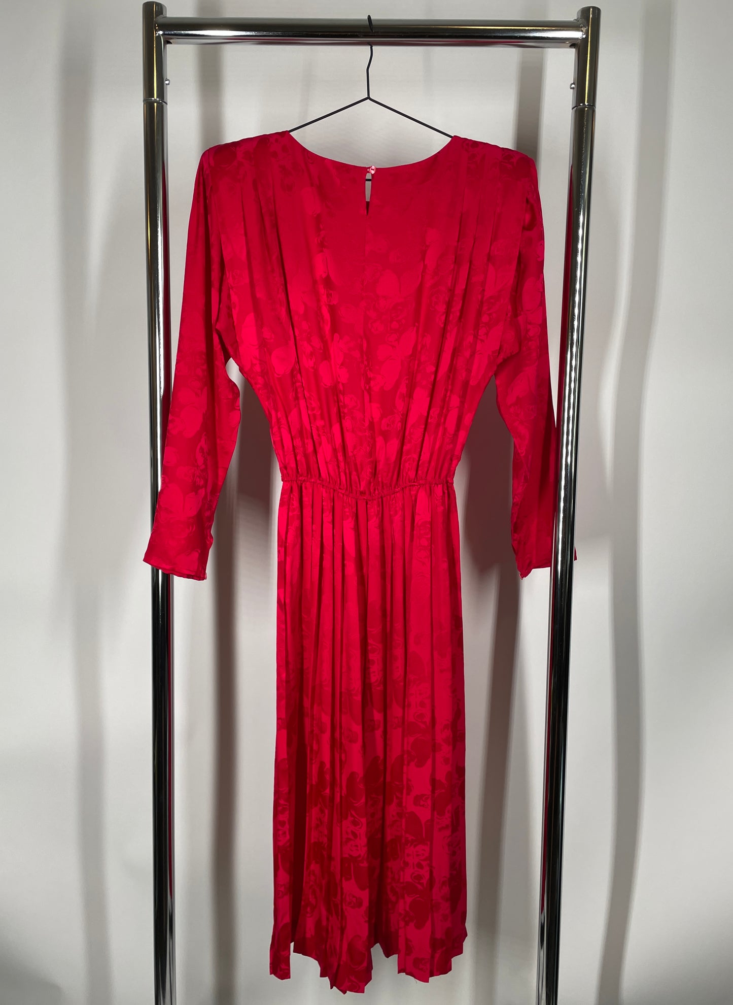 Red Patterned Silk Dress