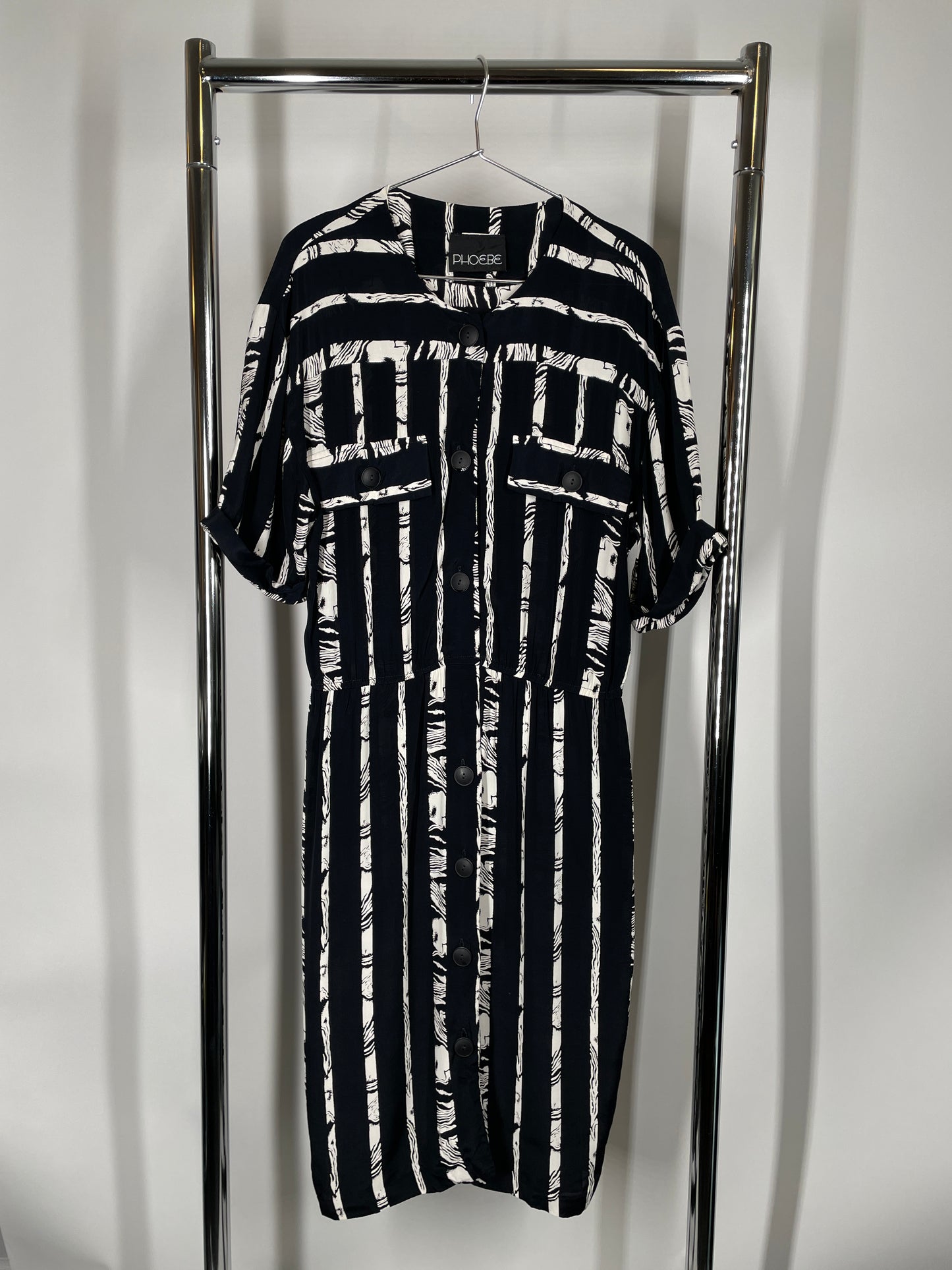 Print Button Front Dress
