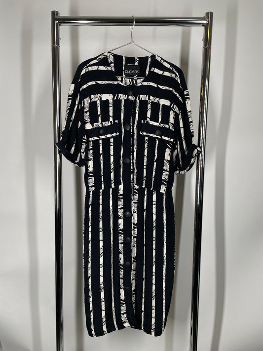 Print Button Front Dress