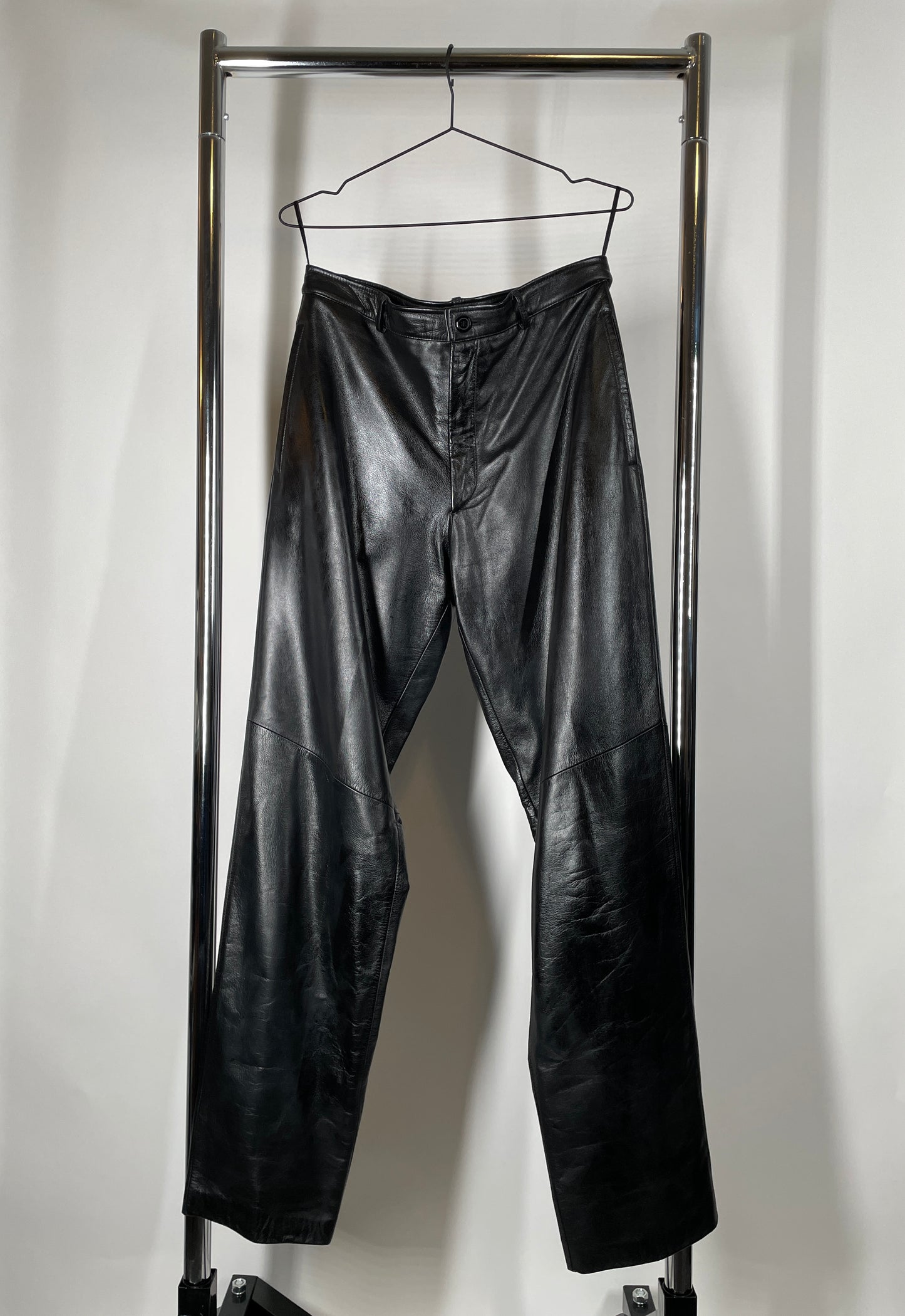 Leather Straight Leg Pants