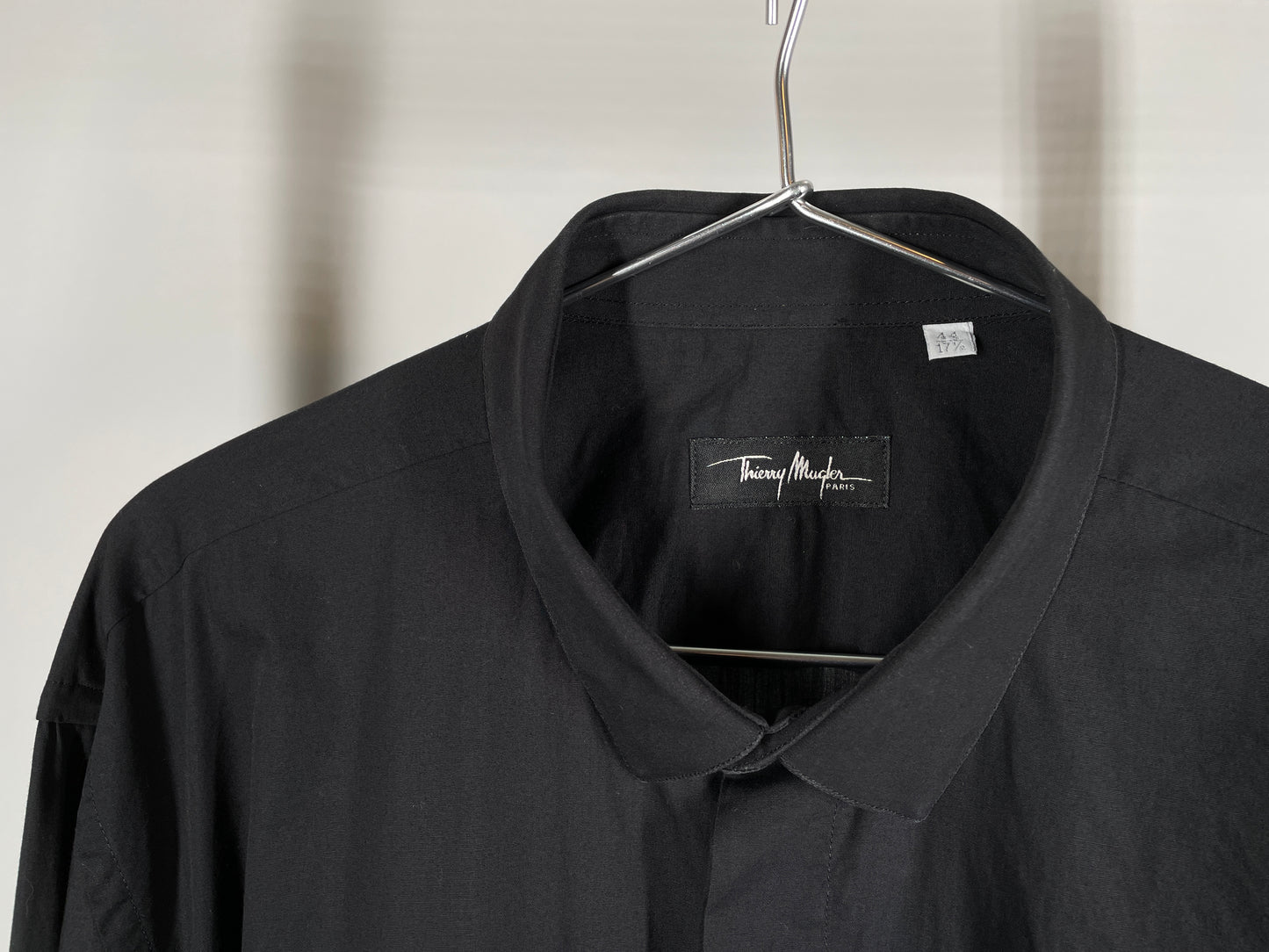 Thierry Mugler Paris Hidden Snap Button Shirt w/ French Cuffs