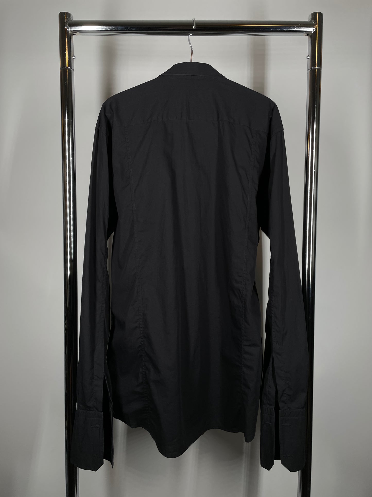 Thierry Mugler Paris Hidden Snap Button Shirt w/ French Cuffs