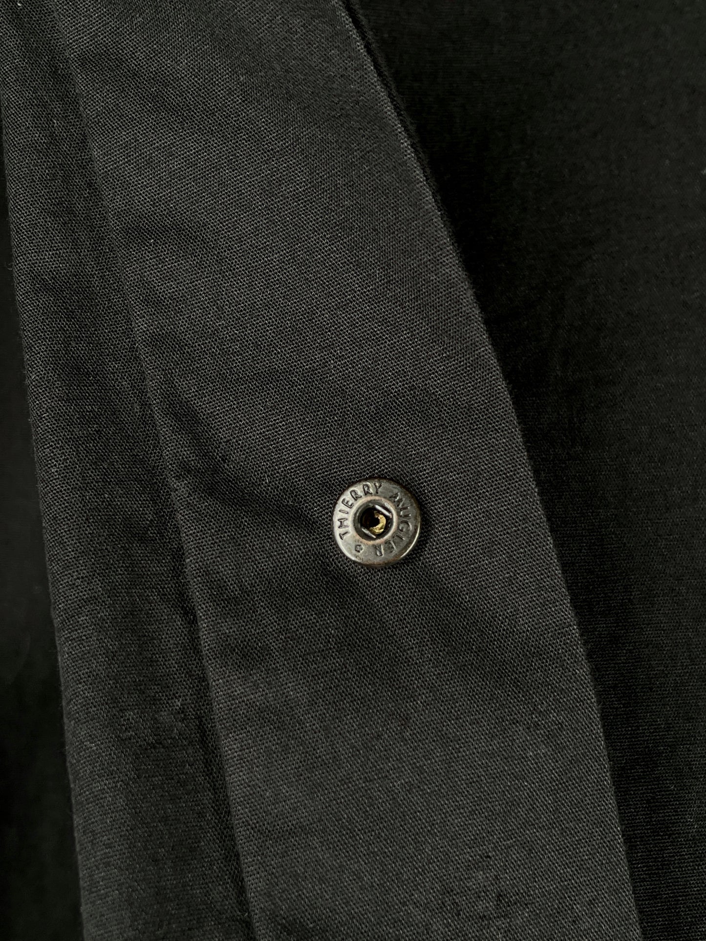 Thierry Mugler Paris Hidden Snap Button Shirt w/ French Cuffs