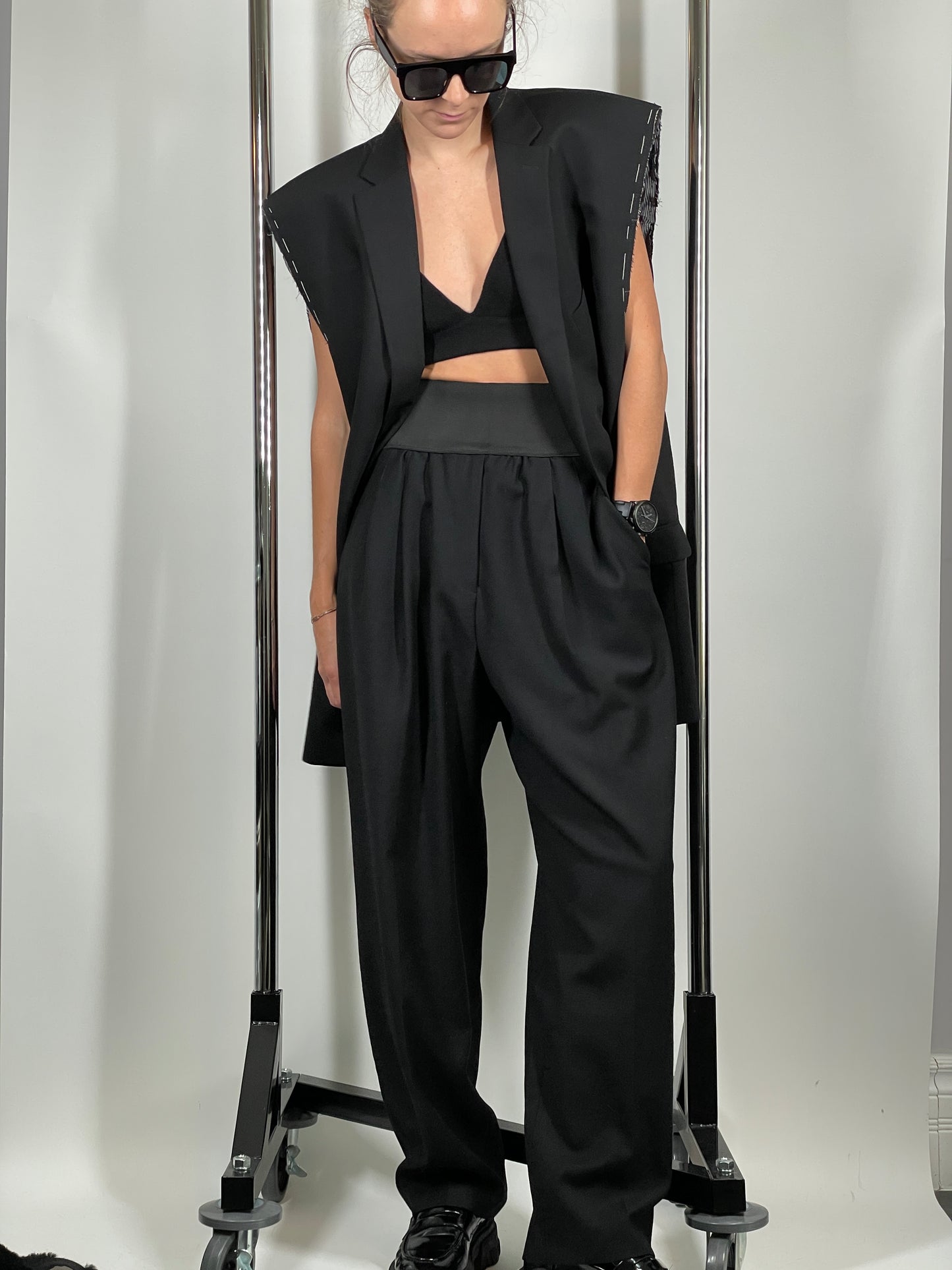 Wool High Waisted Trouser