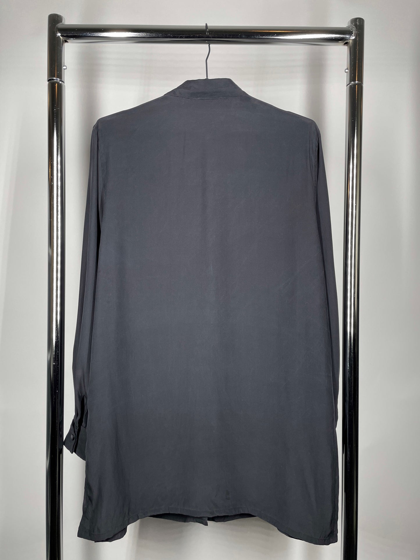 Black Matte Black Silk Blouse