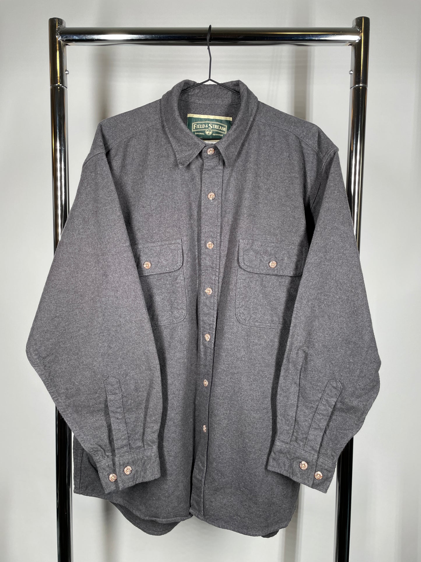 Grey Brushed Cotton Button Up