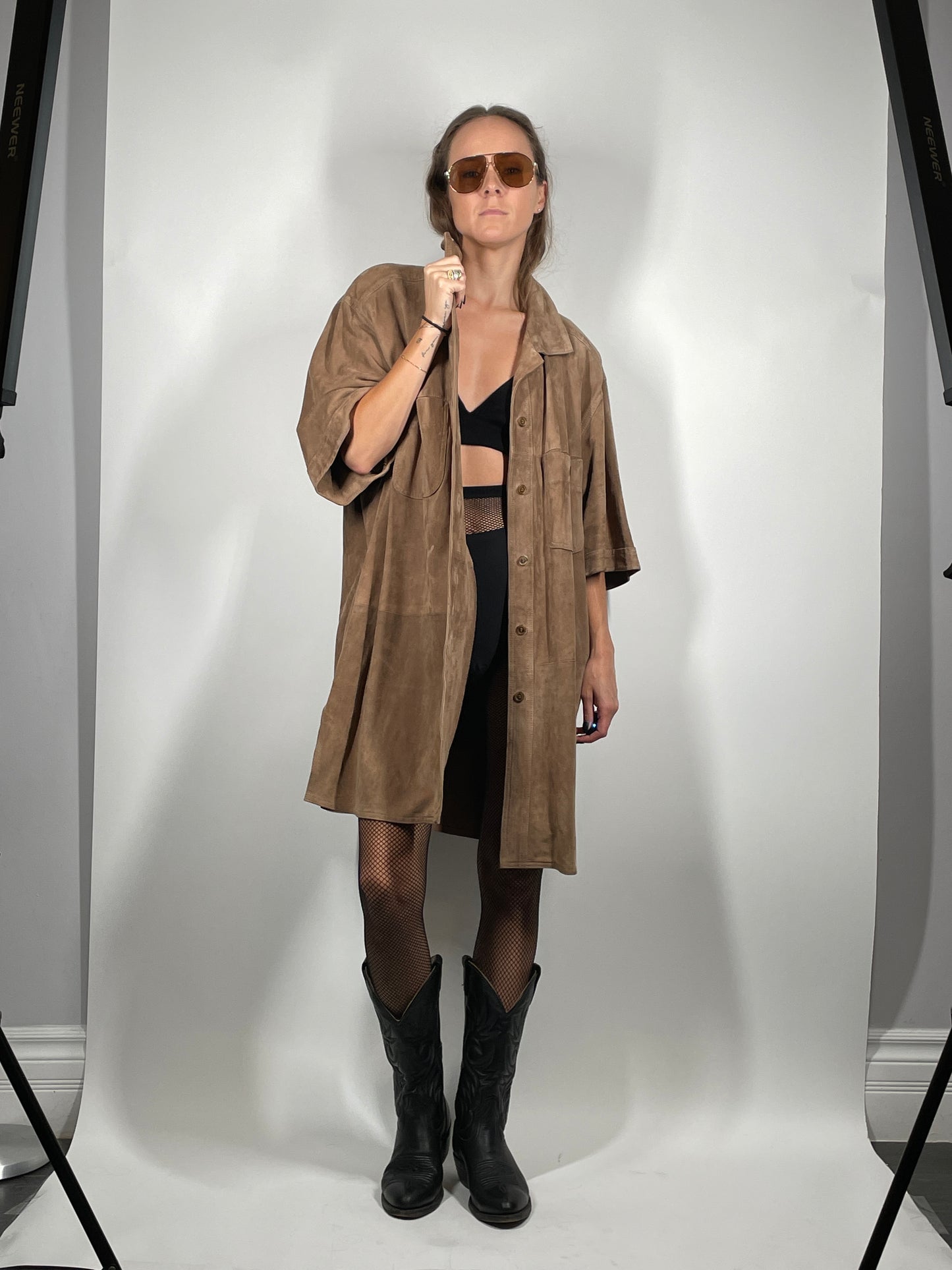 Tan Suede Button Up Shirt