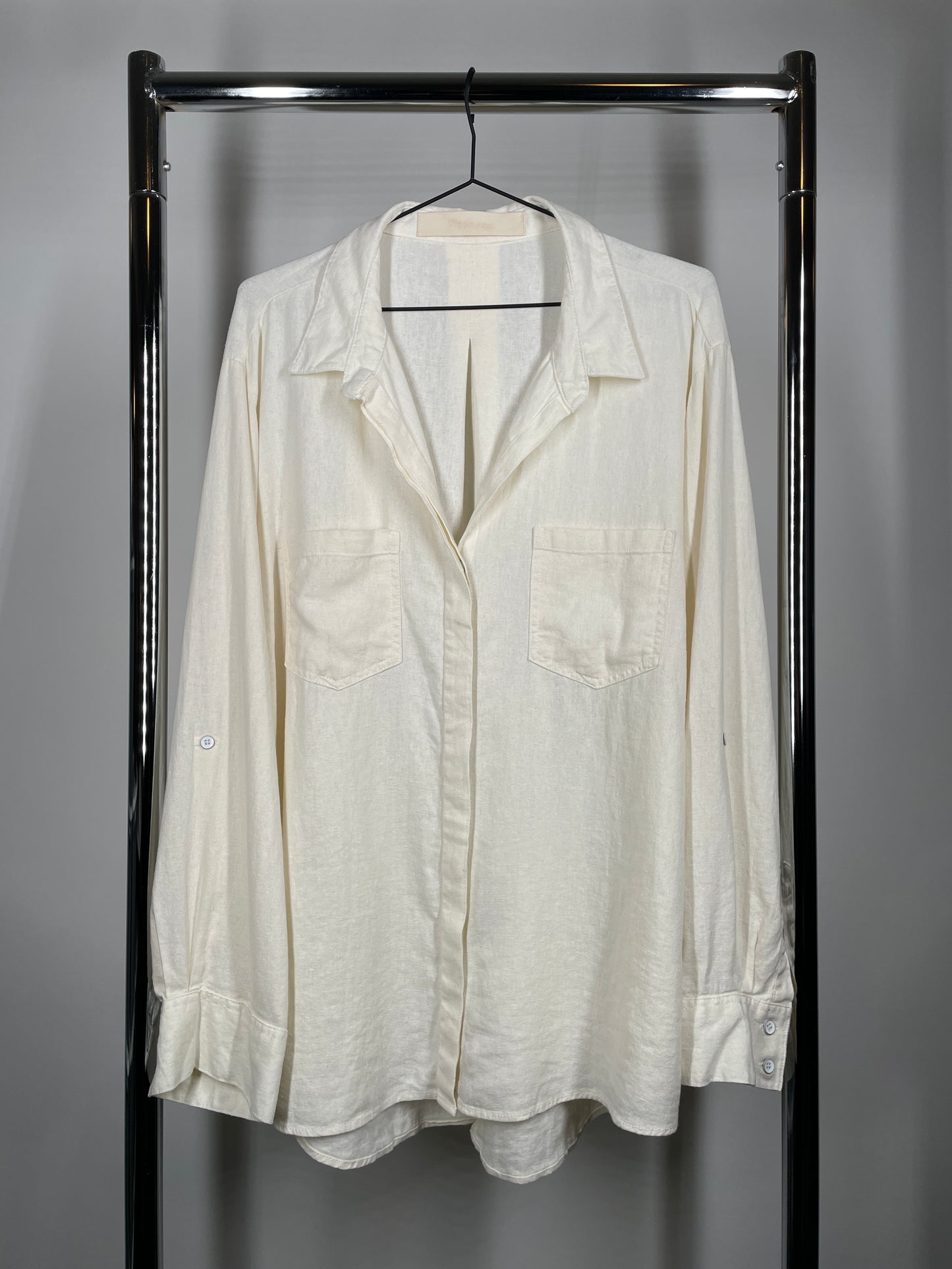 Cream Rayon/Linen Shirt
