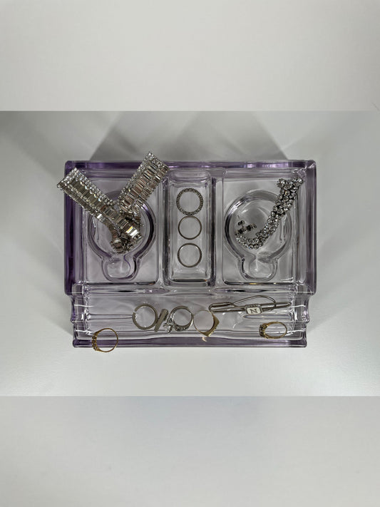 Vintage Purple Glass Organizer (Made in England)