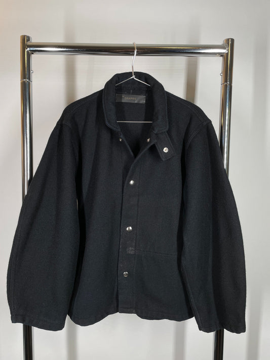 Navy Wool Crop Jacket