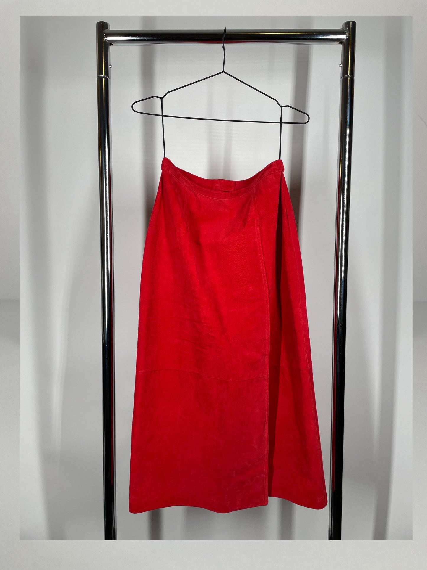 Red Suede Pencil Skirt