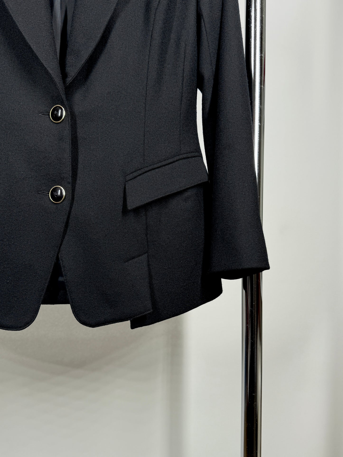 Leather-Collar Blazer