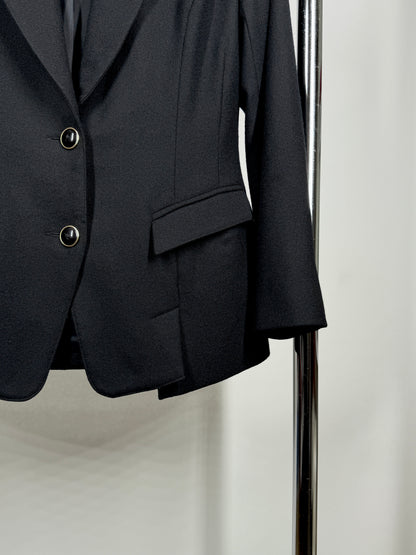 Leather-Collar Blazer