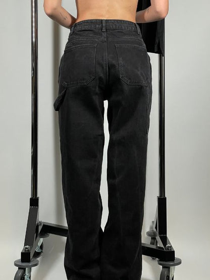 Black Cargo Style Denim