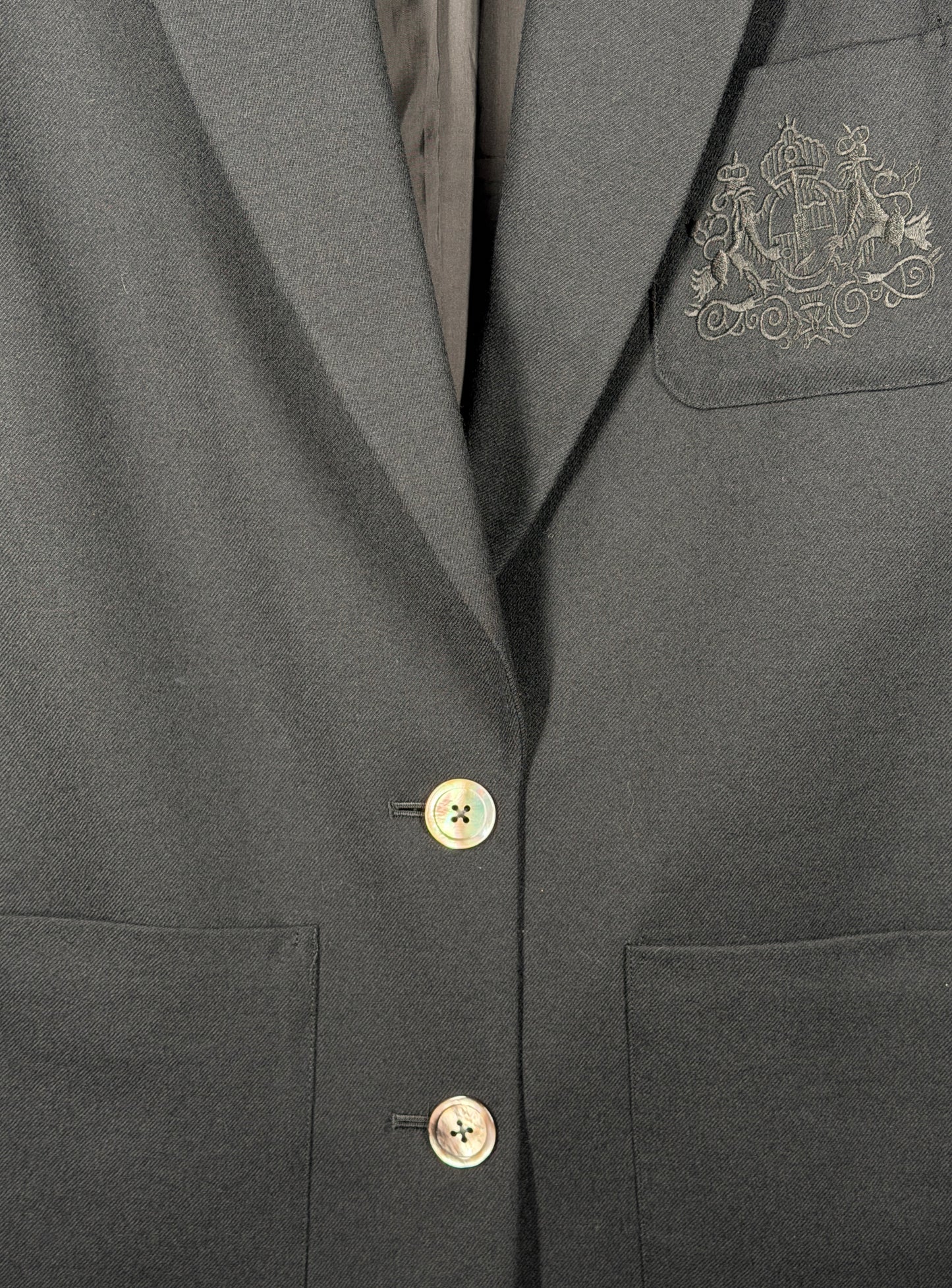 Classiques Dark Navy Wool Crest Blazer