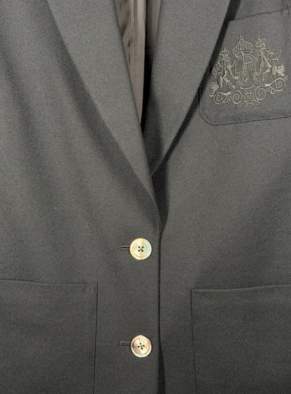 Classiques Dark Navy Wool Crest Blazer