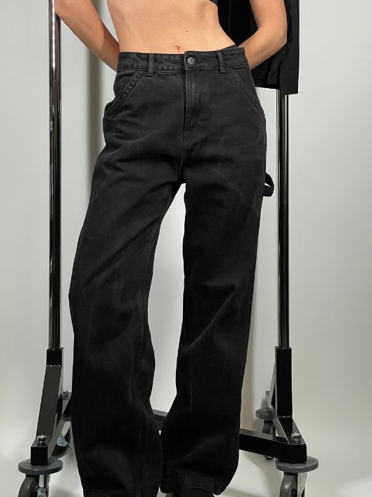 Black Cargo Style Denim