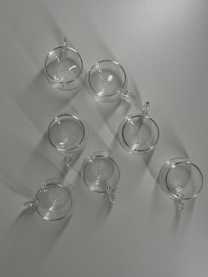 Clear Glass Espresso Cups – Set of 7