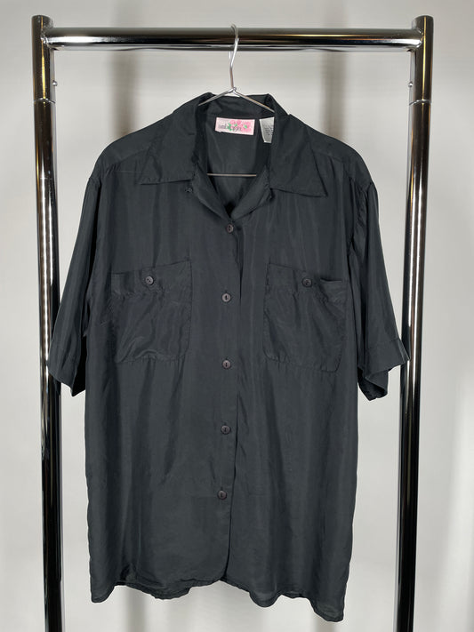 The Perfect Black Short Sleeve Silk