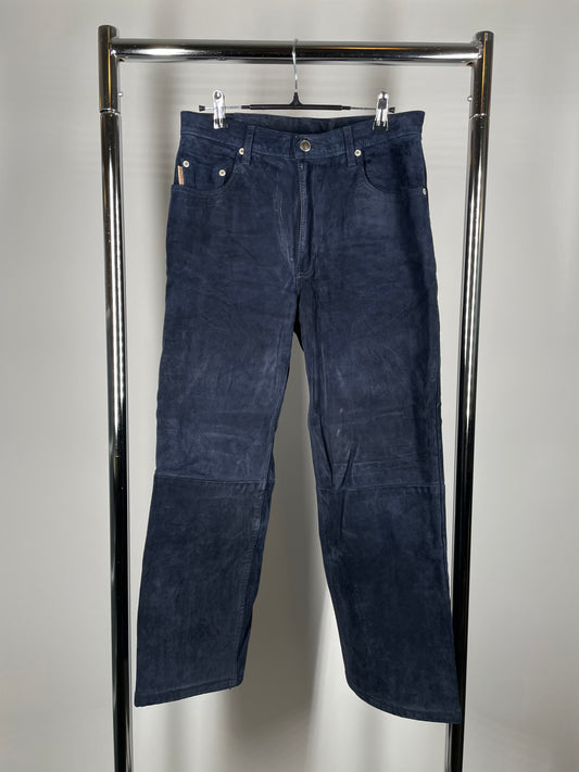 Vintage Suede Workwear Pants – Navy (Size 26)