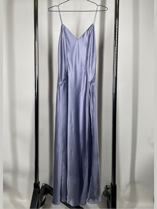 Purple Long Silk Nighty Dress