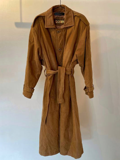 Camel Suede Trench Coat