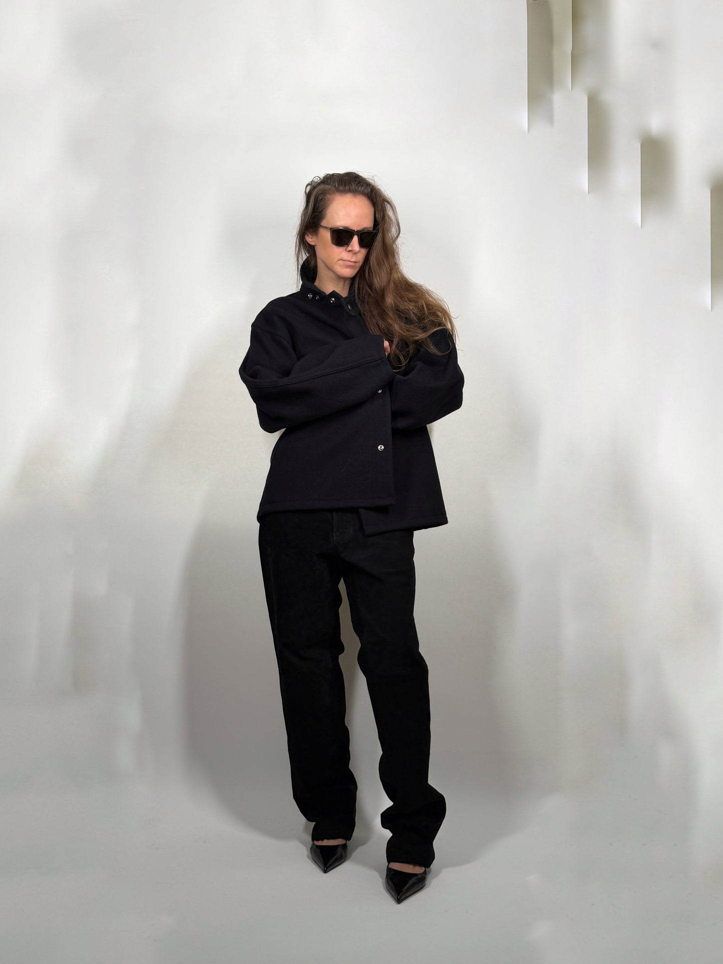 Deep Navy Wool Snap Jacket