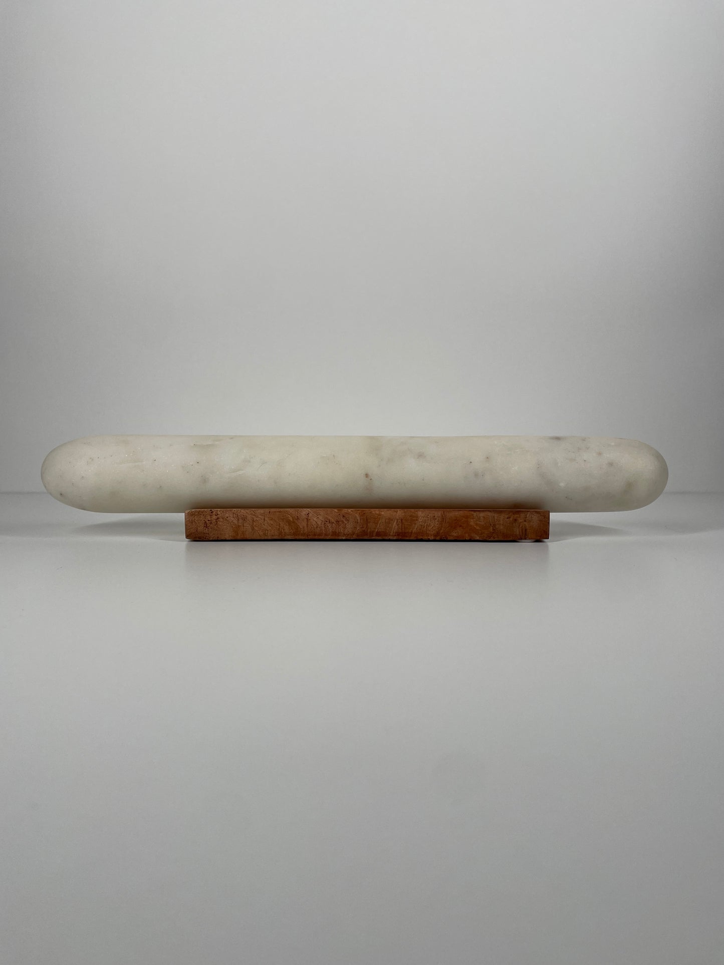 Vintage Marble Rolling Pin with Wooden Stand