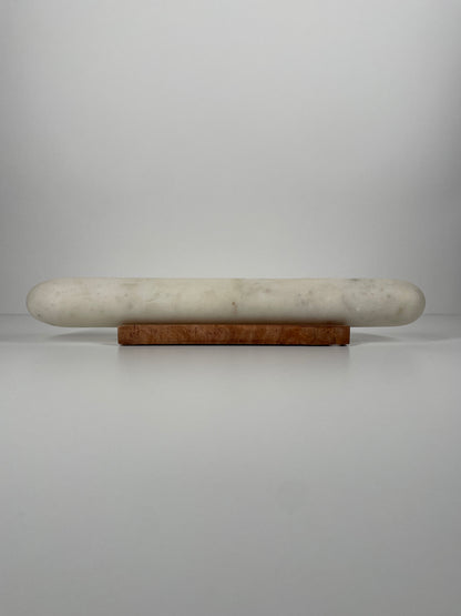 Vintage Marble Rolling Pin with Wooden Stand