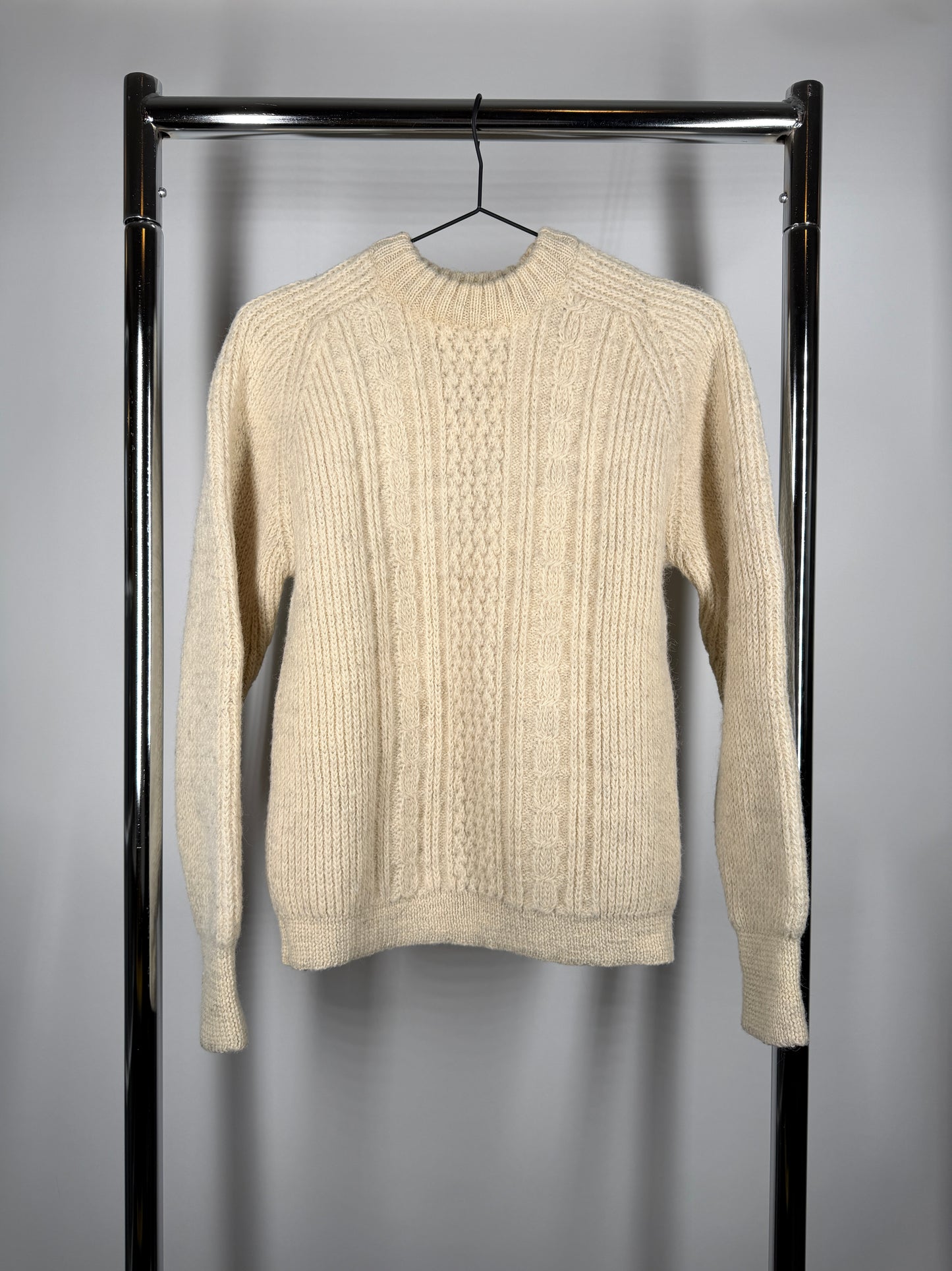 100% Pure British Wool Crewneck — Cream