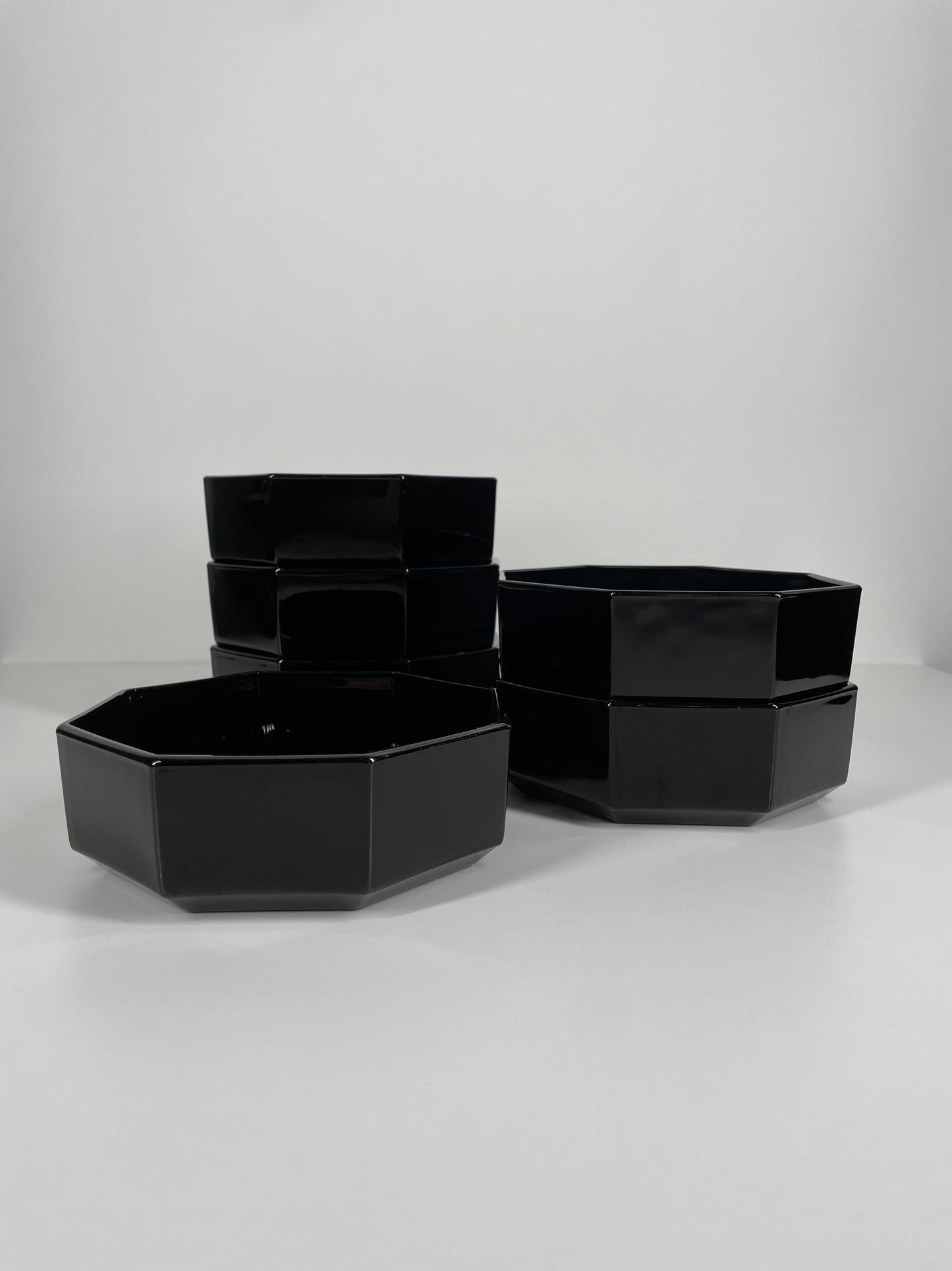 Arcoroc France Black Glass Bowls
